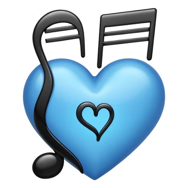 blue heart with a music note sticker