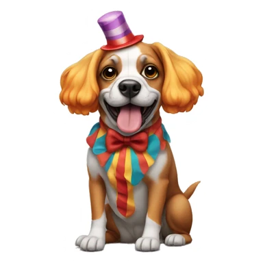 Dog dressed like a clown sticker