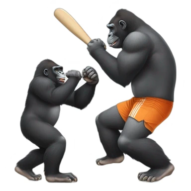 Gorilla Playing cricket with Modi sticker