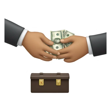Person handing someone cash  sticker