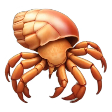 A hermit crab that is a hand sticker