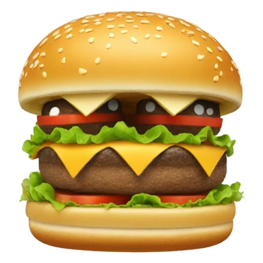 A hamburger with ET appearance  sticker