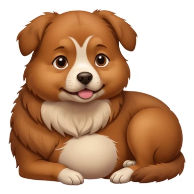 pregnant dog holding its belly sticker