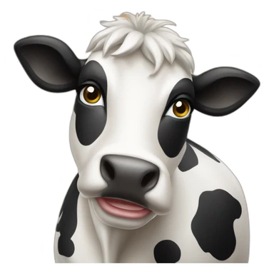 Une vache sur une botte de foin sticker