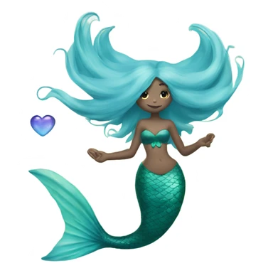 mermaid with a heart shaped fin sticker