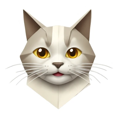 cat smiling origami saumon sticker