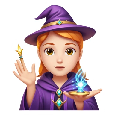 character casting a magic spell with sparkles and magic effects sticker