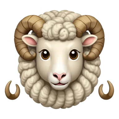 Ram with twisted horns and big wide open eyed sticker