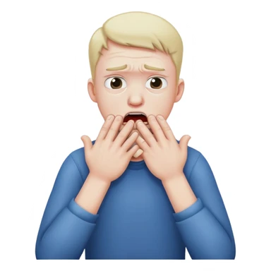 Man choking himself with his hands while being frustrated  sticker