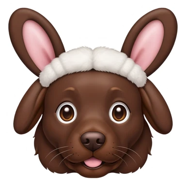 Chocolate lab, bunny ears sticker