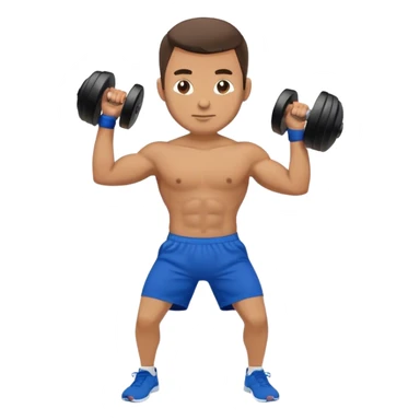 blue shorts man doing kettlebell swings sticker