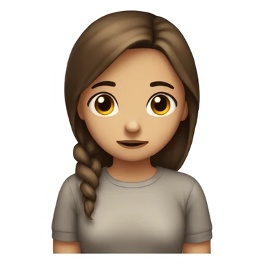 sad girl reaching for a hug brown hair brown eyes sticker