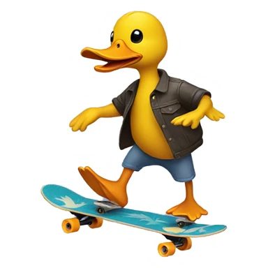 Duck riding a skateboard  sticker