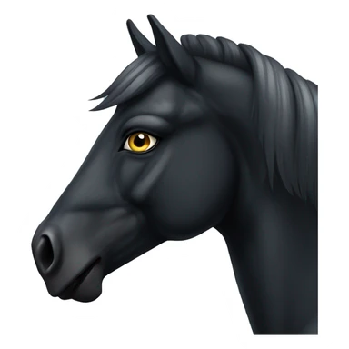 Evil black horse with white eyes sticker