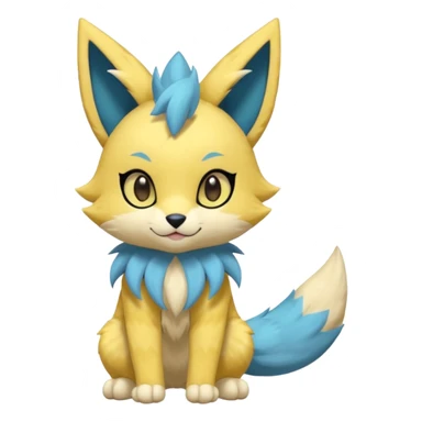 Kawaii adorable big-eyed cute Kemonomimi Nekomimi Japanese Anime Kemono-Style Manectric-Zeraora-Fursuit-furry-fursona sticker