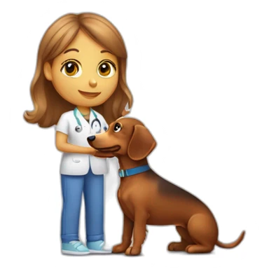 occupational therapy girl and her dachshund dog sticker