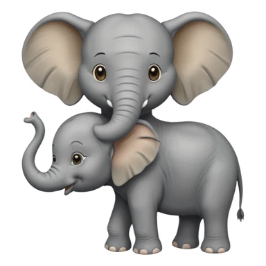 A elephant with a baby elephant sticker