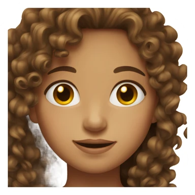 Girl with brown curly hair and brown eyes  sticker