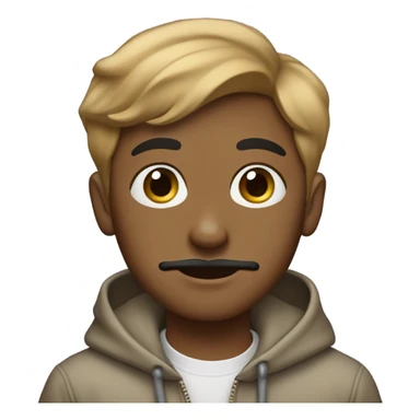 Light Brown-skinned boy with beautiful and a moustache hair and with earrings wearing sweat-shirt sticker