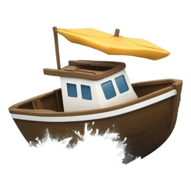 a boat crashing onto the shore sticker