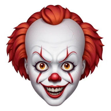 create a scary pennywise clown with cracks on his forehead sticker