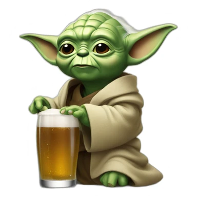 Yoda boie une bière sticker