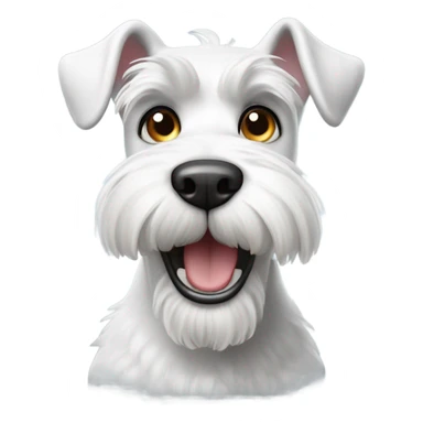 White Schnauzer smiling sticker
