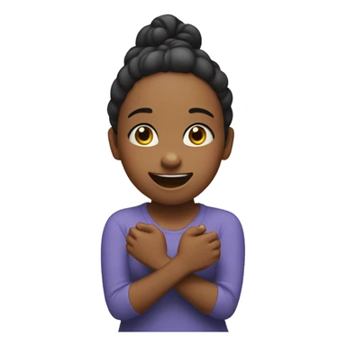 Girl so excited she is rubbing her hands together  sticker