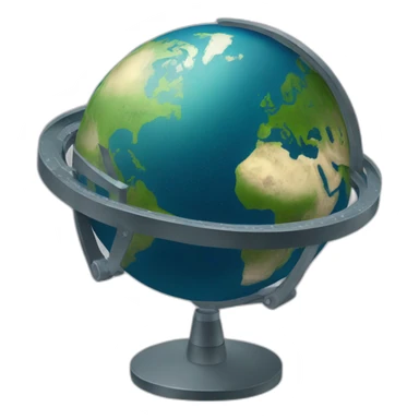 satellite globe observation sticker