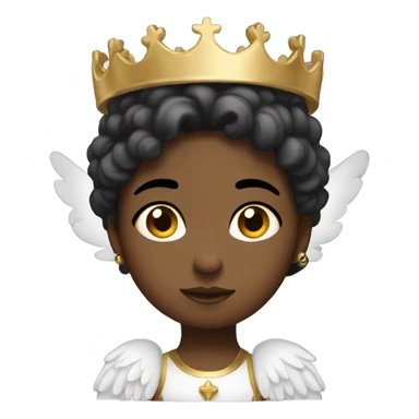 black Angel touching the crown straight on her head sticker