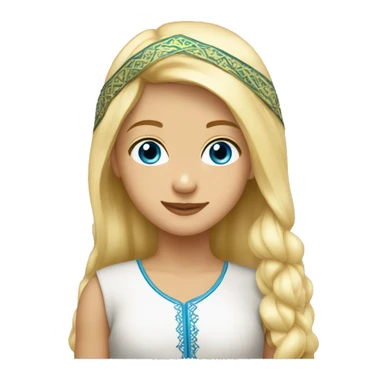 Blond girl blue eyes with moroccan boy sticker