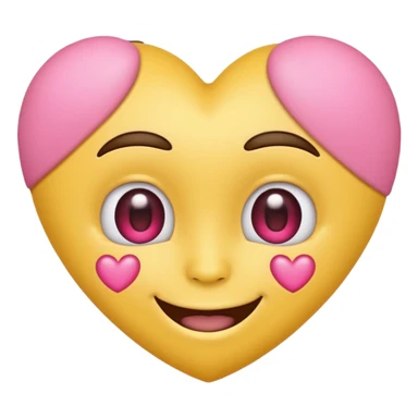 Emoji carita amarillo con ojos de corazones rosa  sticker