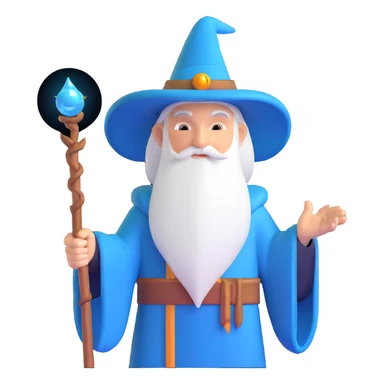 wizard mage character with magical staff sticker