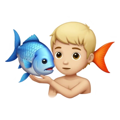 Realistic Fish boy with human head sticker