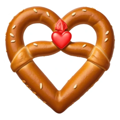 Heart shaped pretzel sticker