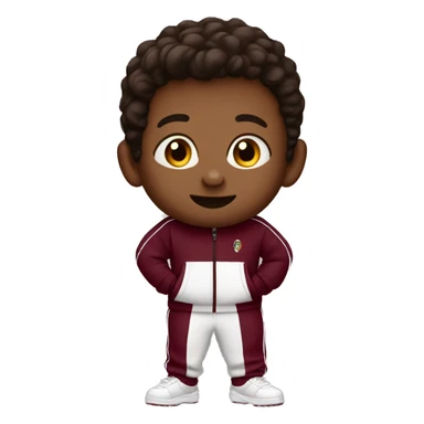 Boy in burgundy ￼tracksuit sticker