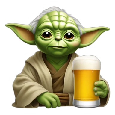Yoda buvant une bière sticker