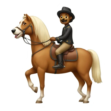 Dog riding a horse sticker