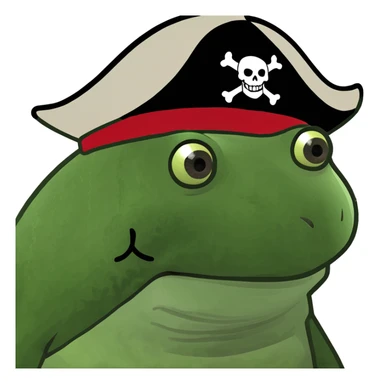 bufo in a pirate ship sticker