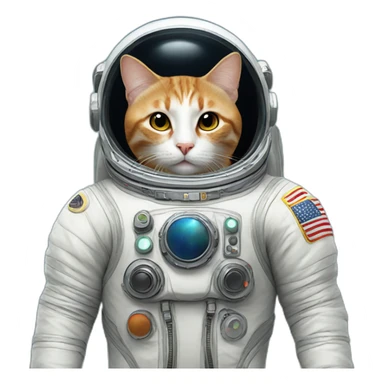 cat in space suit sticker
