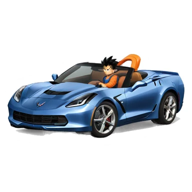 Goku driving a corvette sticker
