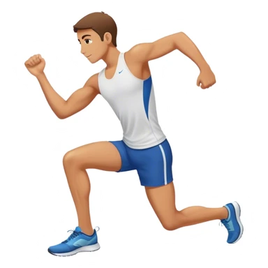 male runner stretching quadriceps sticker