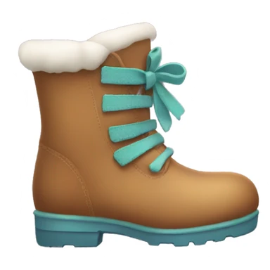 cute pair of winter boots with little bows in the back sticker