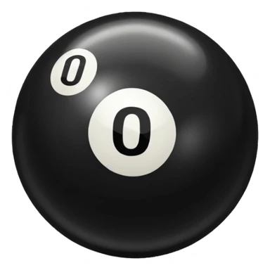 Make a black pool ball with one number 0 sticker
