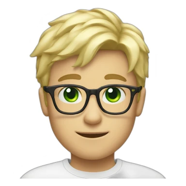 Blondie Boy with glasses and green eyes wink sticker