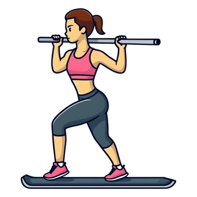 athletic woman exercising in standing position sticker