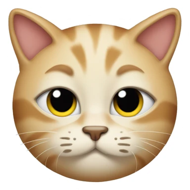 the cat closes its eyes with its paws sticker