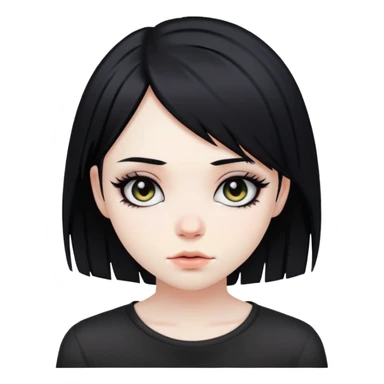 black haired girl emo style sticker