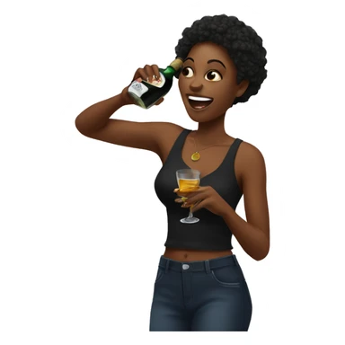 Black woman taking liquor shot sticker