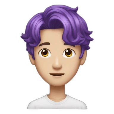 Jung kook with purple hair sticker